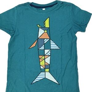 Tea Collection Teal Geometric Fish Tee